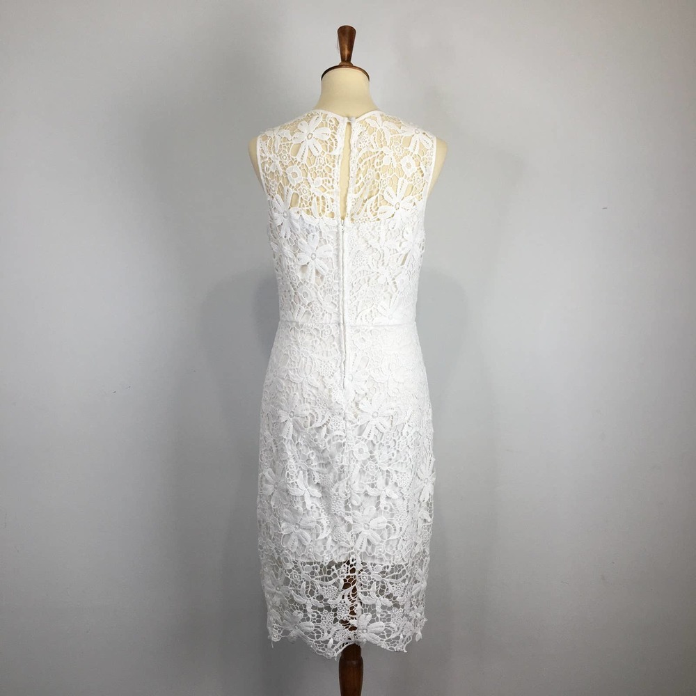 Bison Bisou white lace sleeveless dress by Michelle Bombat Size 10 - Picture 2 of 6